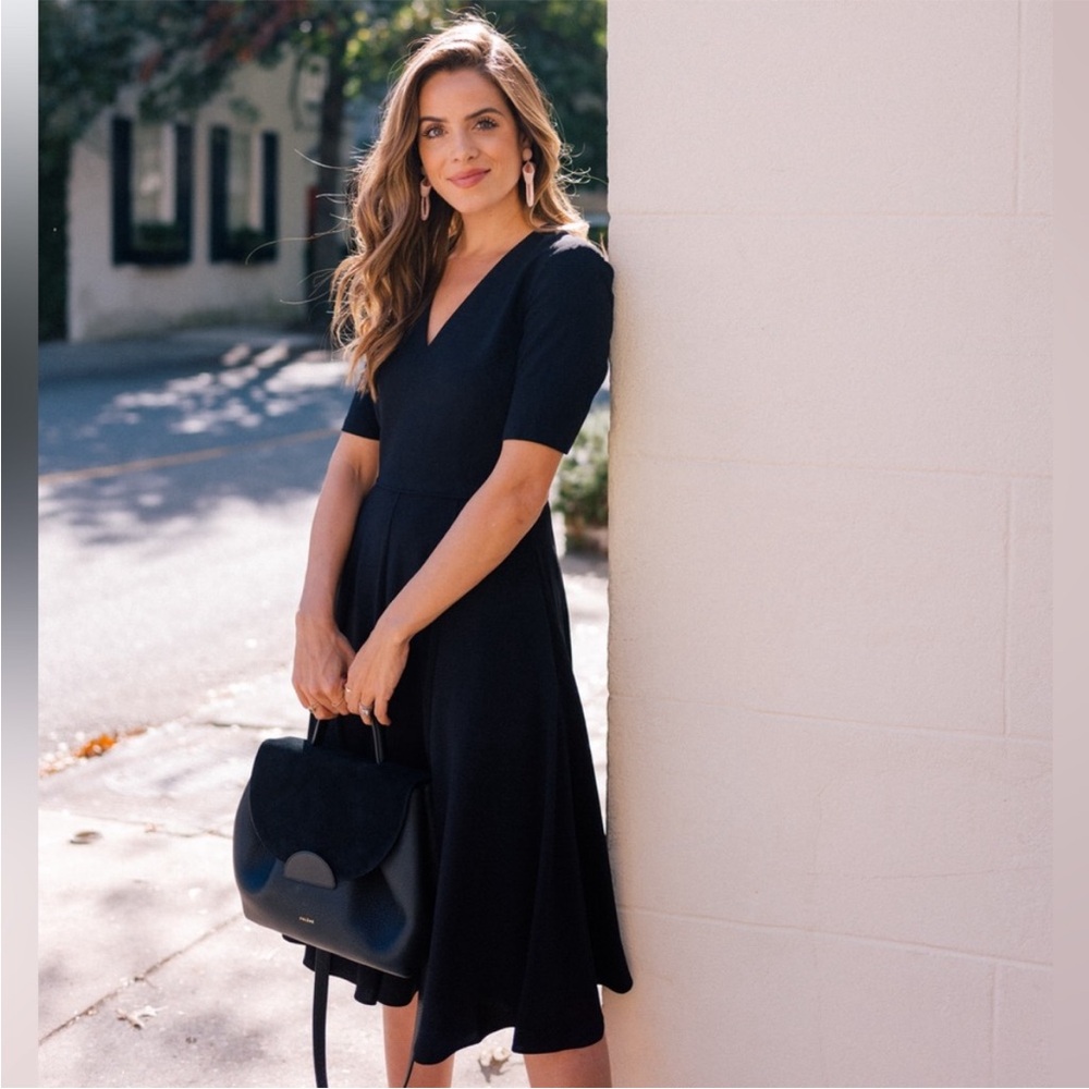 Gal Meets Glam Black Pleated Midi Dress